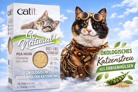 Katzenstreu Catit Go Natural aus Erbsenhülsen
